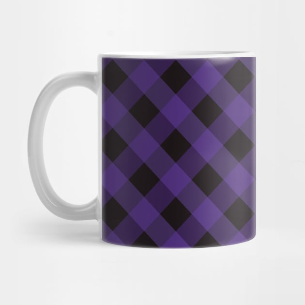 Halloween Purple and Black Check Gingham Plaid by squeakyricardo